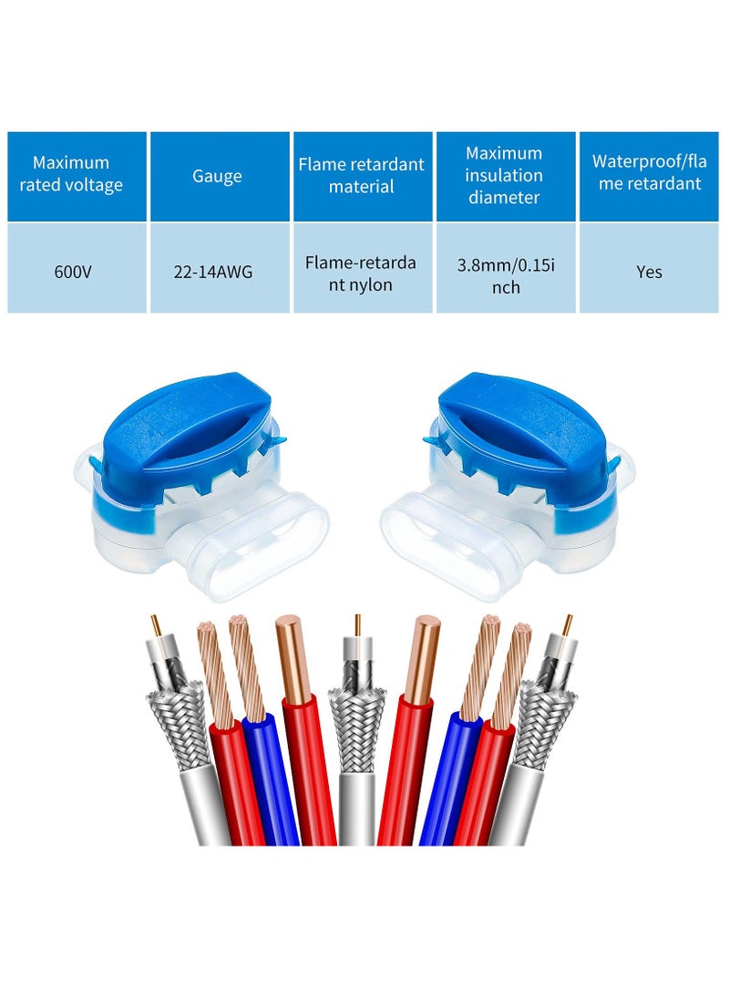 SYOSI - 3 Way Wire Connector Locking Wire Connector Electrical, Moisture Resistant Flame Retardant Nylon Insulated Connector, For 22 14 AWG, Cable Robot Mower Irrigation Applications (60 Count) - Image 1