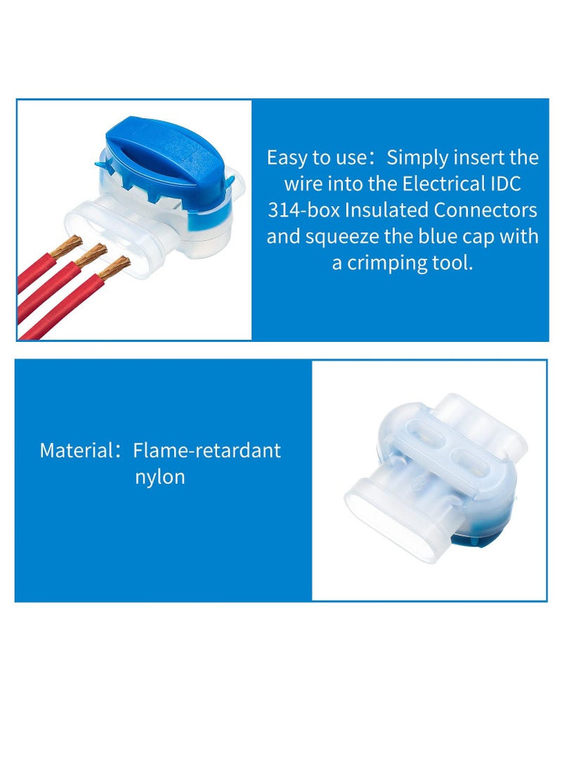 SYOSI - 3 Way Wire Connector Locking Wire Connector Electrical, Moisture Resistant Flame Retardant Nylon Insulated Connector, For 22 14 AWG, Cable Robot Mower Irrigation Applications (60 Count) - Image 1