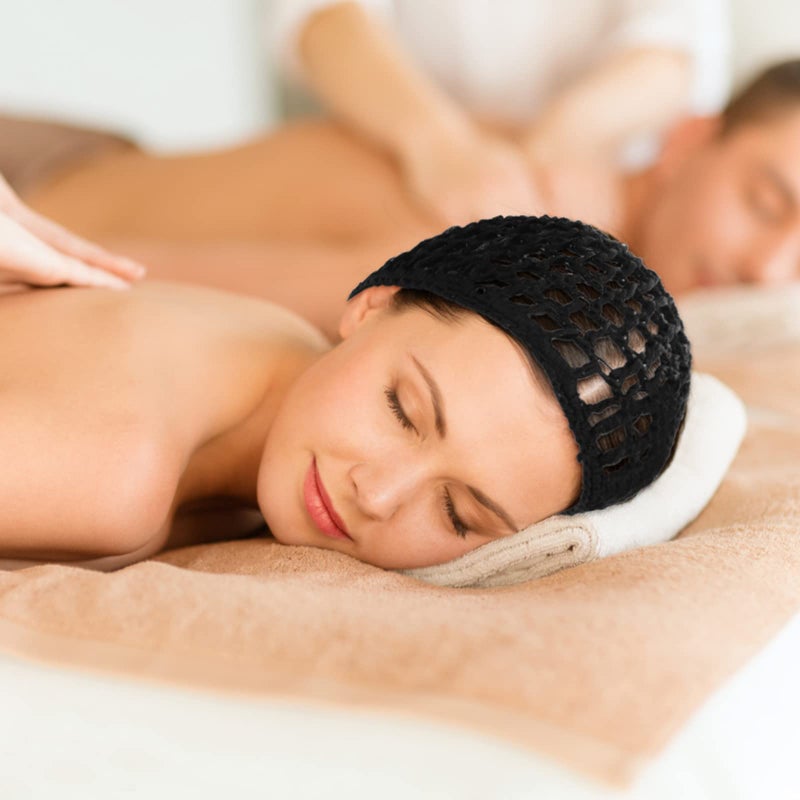 WLLHYF 2 PCS Hair Nets Cap Sleeping Hairnet Snoods Wrap Bonnets Long Straight Curl Wig Head Protector Black Mesh Wrapping Crochet Wave Cook Hats Bun Lift Strap Weaving Sew For Women Ballet - Image 5