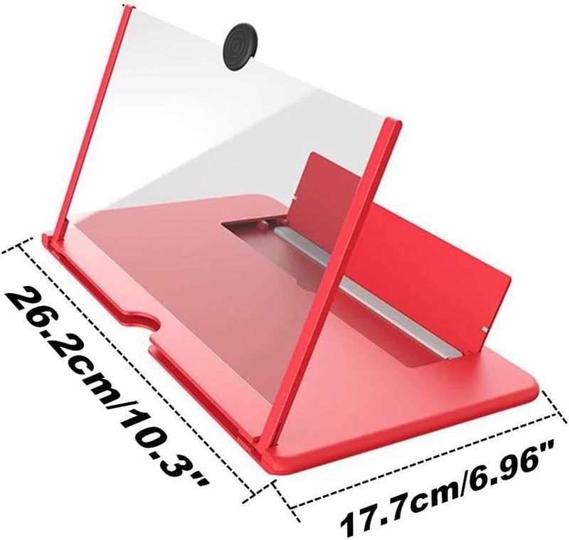 Junrbx 12" Screen Magnifier Amplifier, Generation of Mmobile Mobile Phone Holder Screen Magnifier, for Watching Movies, Videos, Etc. The Best Choice for Gifts (Red) - Image 3