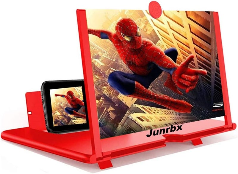 Junrbx 12" Screen Magnifier Amplifier, Generation of Mmobile Mobile Phone Holder Screen Magnifier, for Watching Movies, Videos, Etc. The Best Choice for Gifts (Red) - Image 1