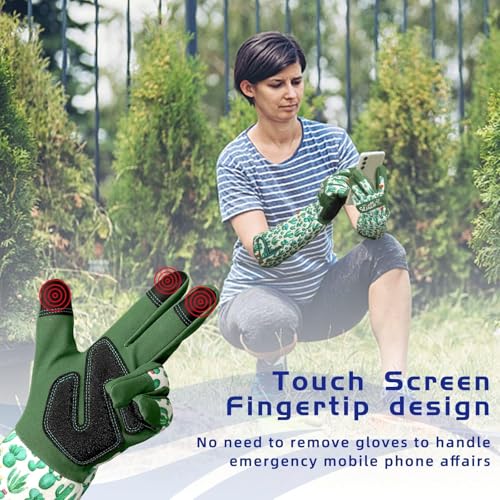 Schwer Gardening Gloves for Women, Rose Pruning Gloves with Forearm Protection, Breathable and Comfortable Long Garden Glove with Touch Screen for Yard & Outdoor Work (Medium 1 Pair) - Image 3