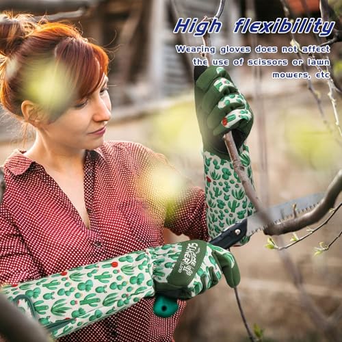 Schwer Gardening Gloves for Women, Rose Pruning Gloves with Forearm Protection, Breathable and Comfortable Long Garden Glove with Touch Screen for Yard & Outdoor Work (Medium 1 Pair) - Image 5