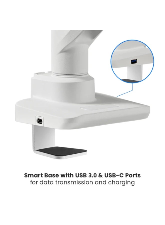 هامود حامل شاشة هامود الرائع، يُثبّت على عمود، مزود بنابض غازي شديد التحمل ومنافذ USB-A/USB-C يدعم شاشات يصل حجمها إلى 49 بوصة أو أوزانًا تصل إلى 20 كجم - Image 5