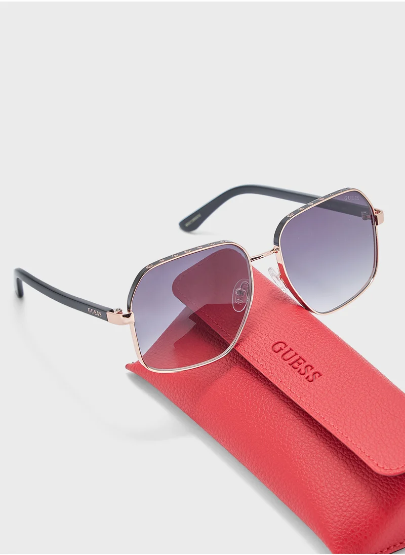 جس Uv-Protected Oversized  Sunglasses