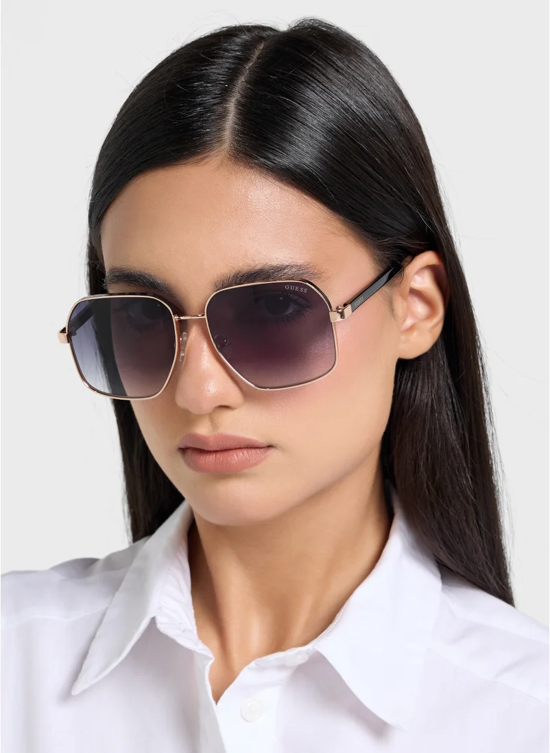جس Uv-Protected Oversized  Sunglasses