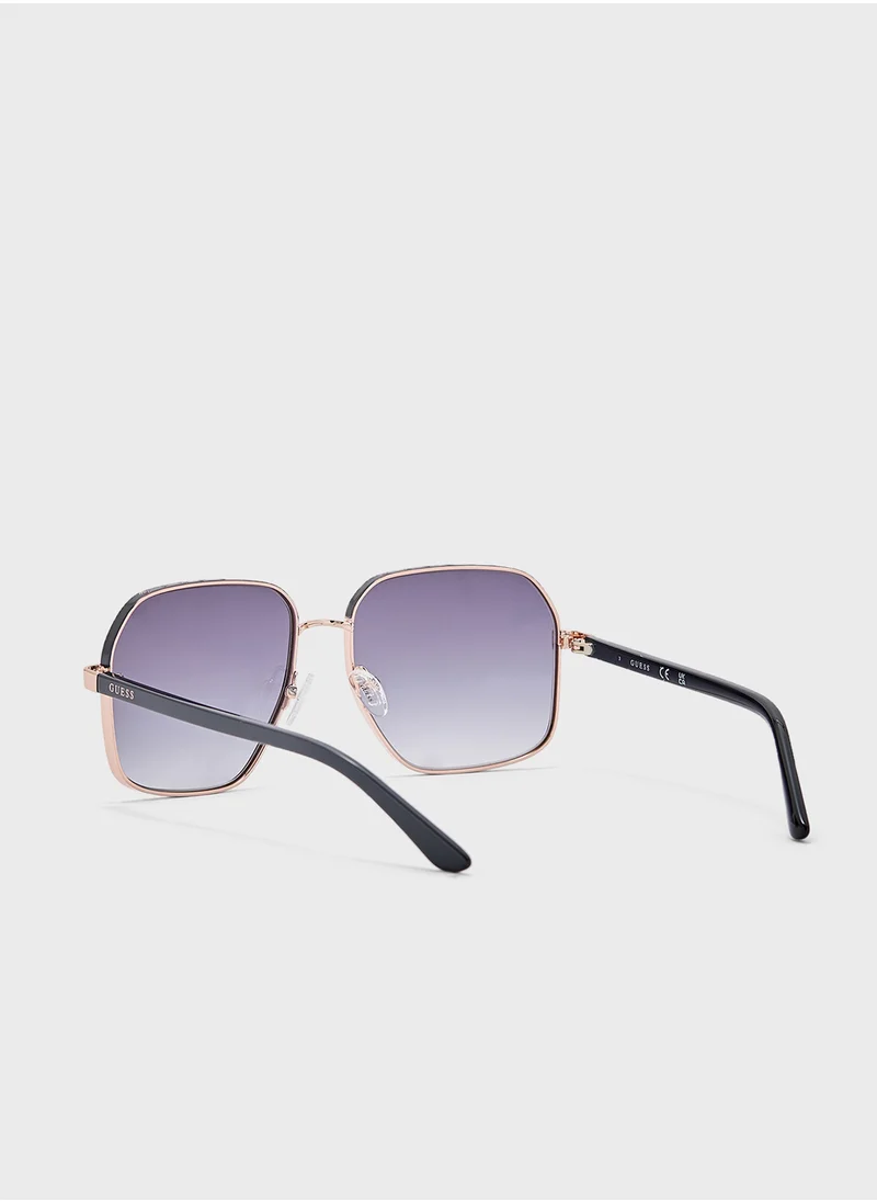 جس Uv-Protected Oversized  Sunglasses
