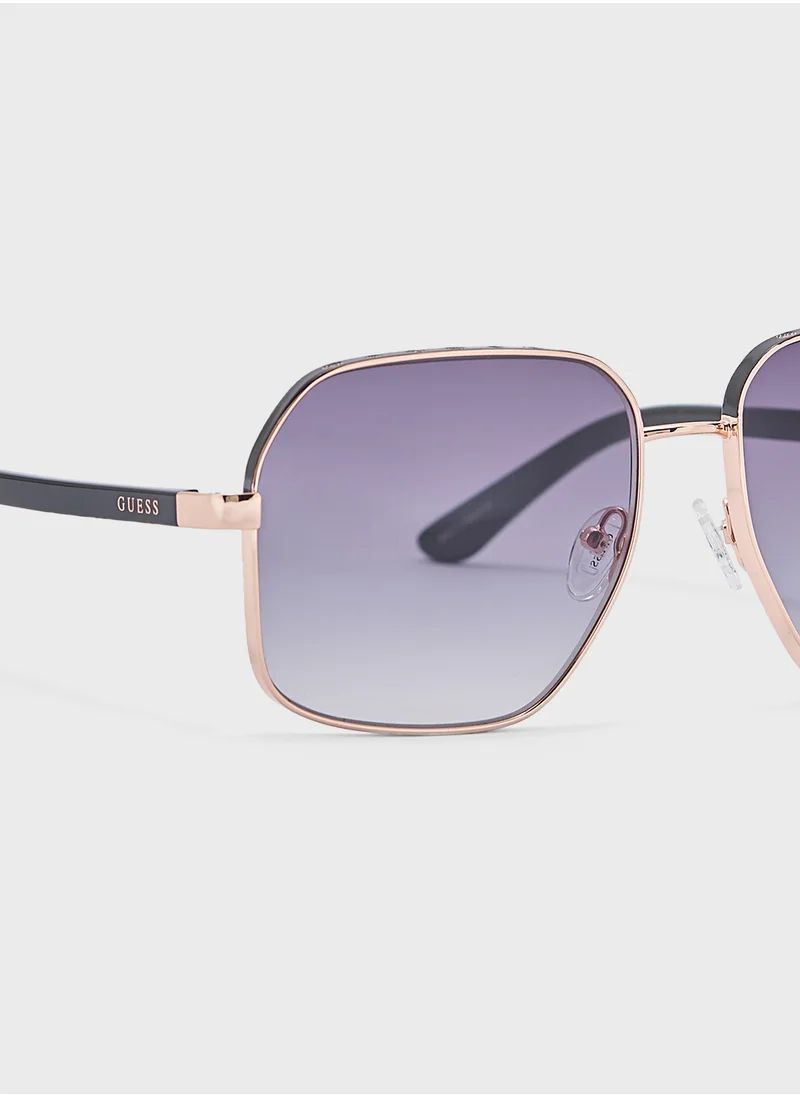 جس Uv-Protected Oversized  Sunglasses