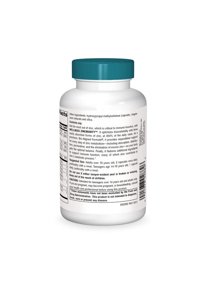 Source Naturals Wellness ZincMunity, Supports Zinc Absorbtion, Metabolism, and Utlization for Immune Health*, 50 mg Zinc - 120 Vegetarian Capsules - Image 4