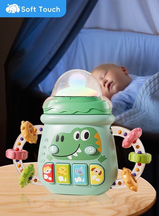 Soft Touch Baby Rattle Teether Toy Toddler Music Toy Baby Chew Toy Baby Pacifier Toys with Music and LED Lights Children's Activity Center for Baby Girls and Boys (Green)  - Image 2