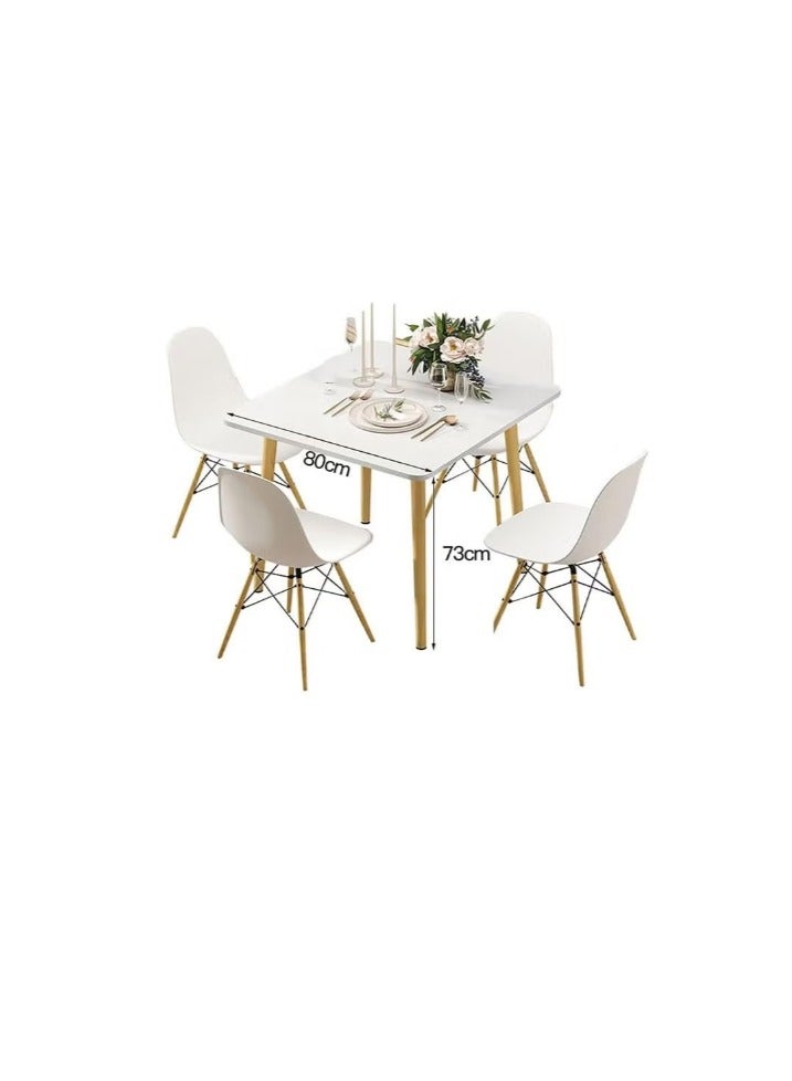 Modern Dining Table Eames Table Simple Wooden Small Square Table for Small Space Like Home Living Room Office Meeting Room Kitchen Lounging and Cafeterias