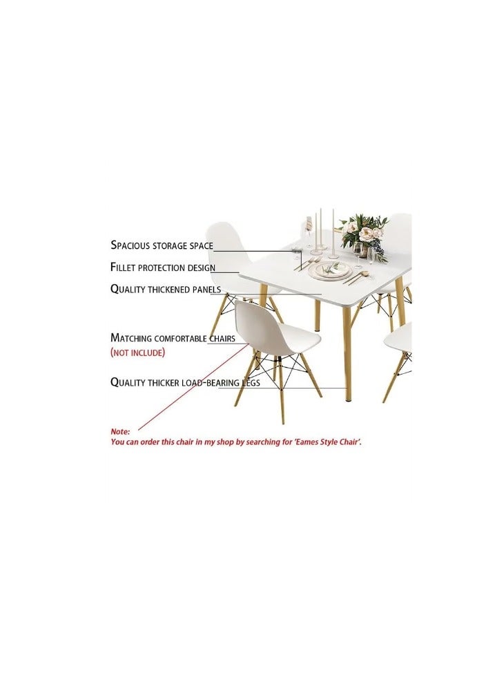 Modern Dining Table Eames Table Simple Wooden Small Square Table for Small Space Like Home Living Room Office Meeting Room Kitchen Lounging and Cafeterias