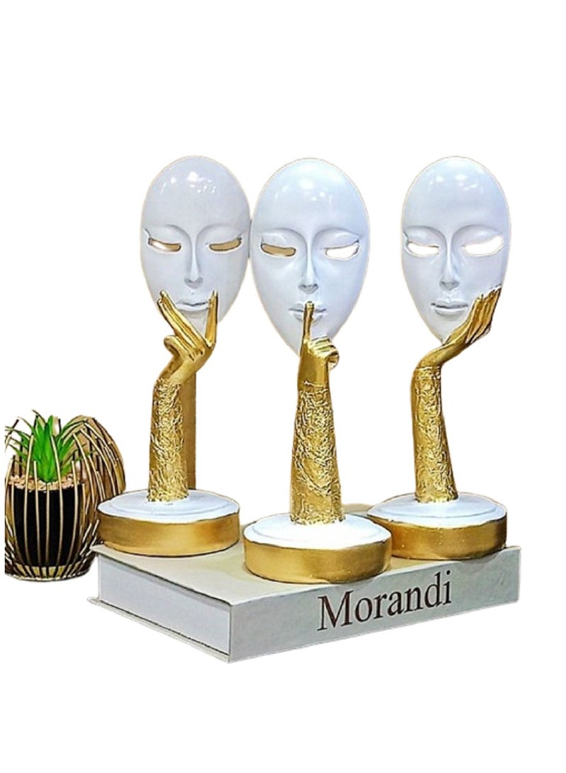 Abstract Modern Human Figure Home Decoration Three Piece white - Image 1
