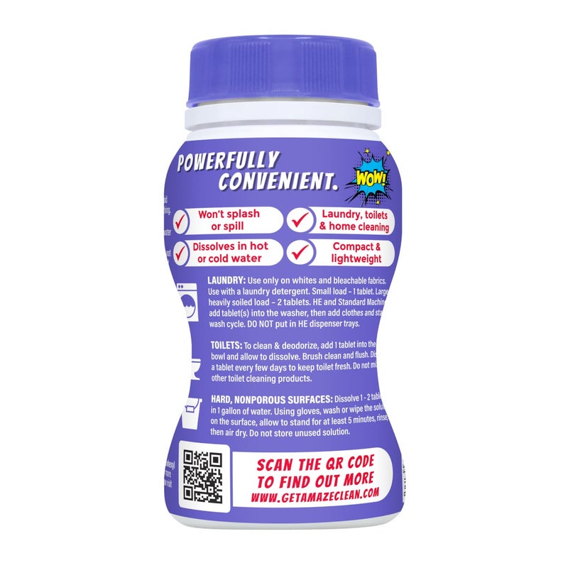 AMAZE Ultra Concentrated Bleach Tablets [6 bottles] - Lavender Scent - for Laundry, Toilet, and Multipurpose Home Cleaning. No Splash Liquid Bleach Alternative - Image 3