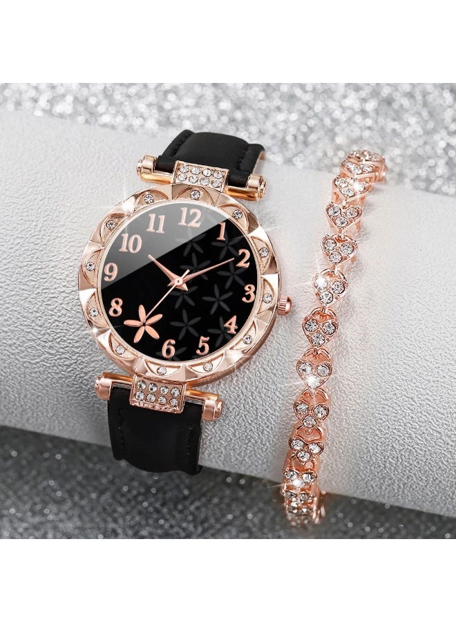 ساعة نسائية جلدية مقاومة للماء - تصميم كلاسيكي أنيق للعمل واليومية - هدية مميزة للسيدات - Image 2