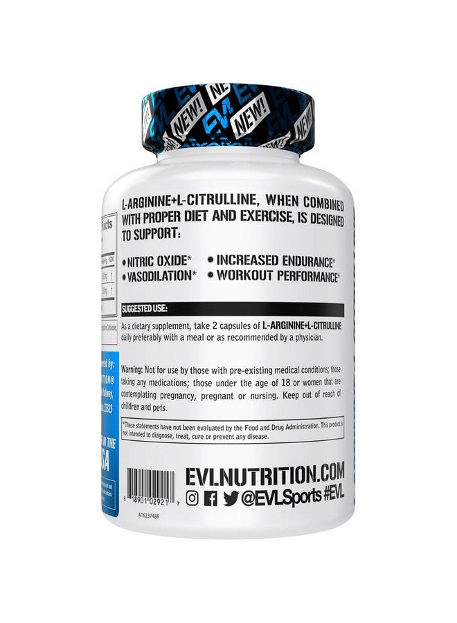 Evlution Nutrition L-Arginine + L-Citrulline - Endurance + Workout Performance Supplement - 1000mg Complex - Vasodilation + Nitric Oxide Support - Vegan + Gluten Free Capsules - 60 Servings - Image 3