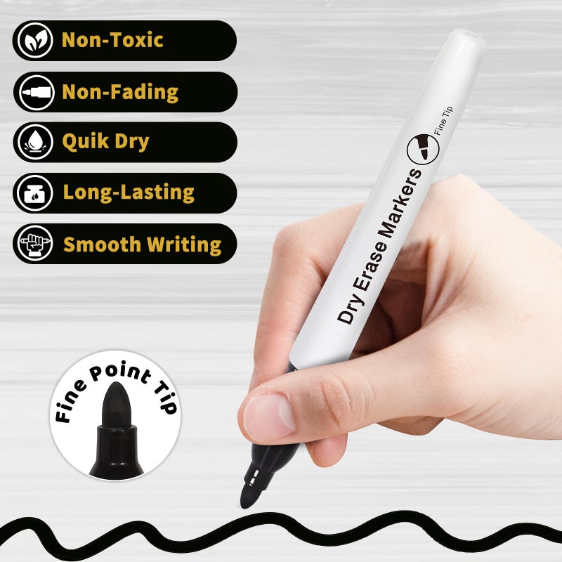Birebebys 108 Count Dry Erase Markers Bulk, Fine Tip Whiteboard Markers for Kids Teachers, Dry Erase Pens Bulk Pack for Classroom Home, Back to School Supplies - Image 3