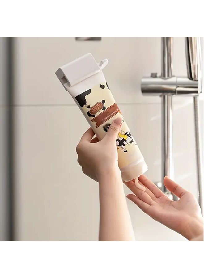 White Wall Mounted Toothpaste Dispenser Holder Squeezer No Holes Needed Non Slip Easy Install - Image 5