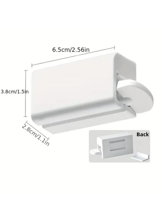 White Wall Mounted Toothpaste Dispenser Holder Squeezer No Holes Needed Non Slip Easy Install - Image 3