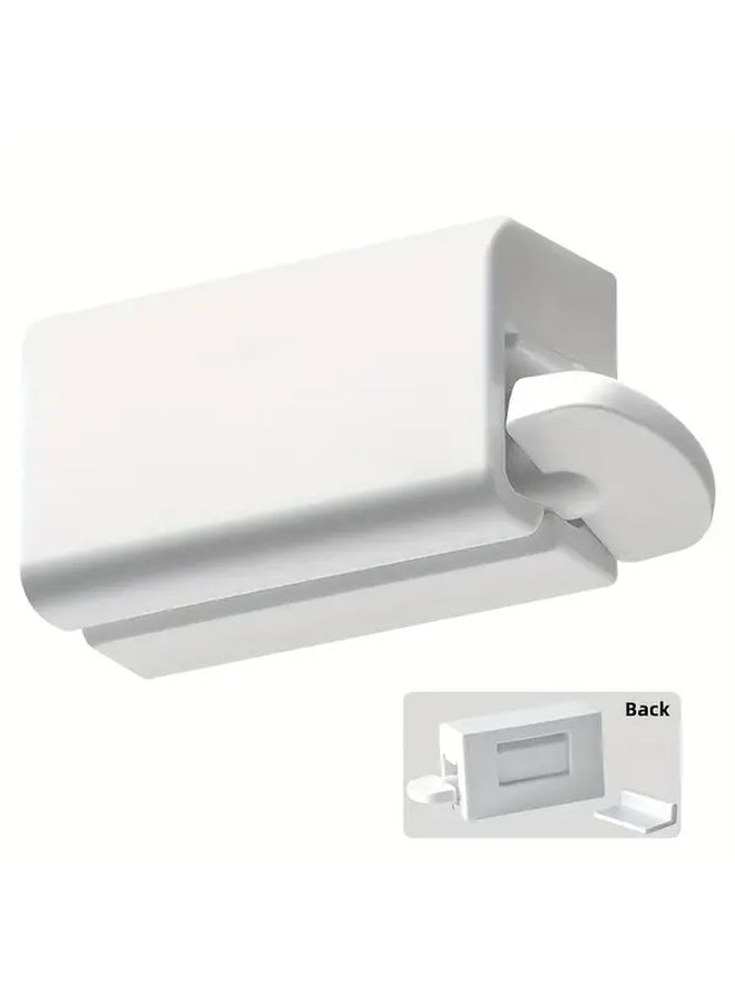 White Wall Mounted Toothpaste Dispenser Holder Squeezer No Holes Needed Non Slip Easy Install - Image 4