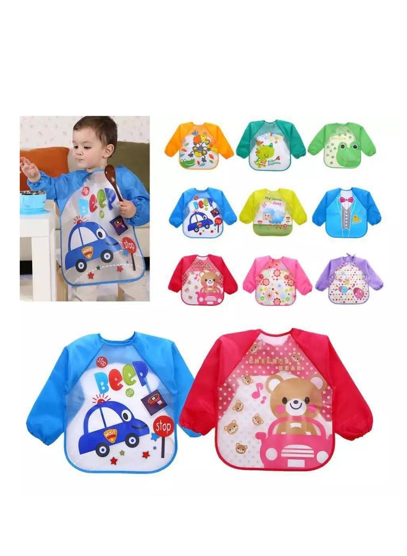 (4 مرايل اطفال كم كامل مرايل تلوين ورسم متعددة الاستخدامات) مرايل اطفال مرايل تلوين ورسم اشكال ورسومات مختلفة يحبها الاطفال متعددة الالوان - Image 3