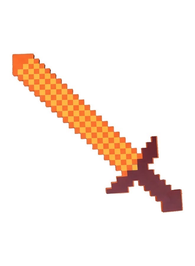 REZZOSS Orange Foam Sword Toy for Kids – Soft Safe Foam Weapons for Kids | Minecraft-Style Pixel Battle Toys for Boys | Lightweight Pretend Play Sword Axe Shovel for Children | Perfect Birthday Gift for Game Fans - Image 2
