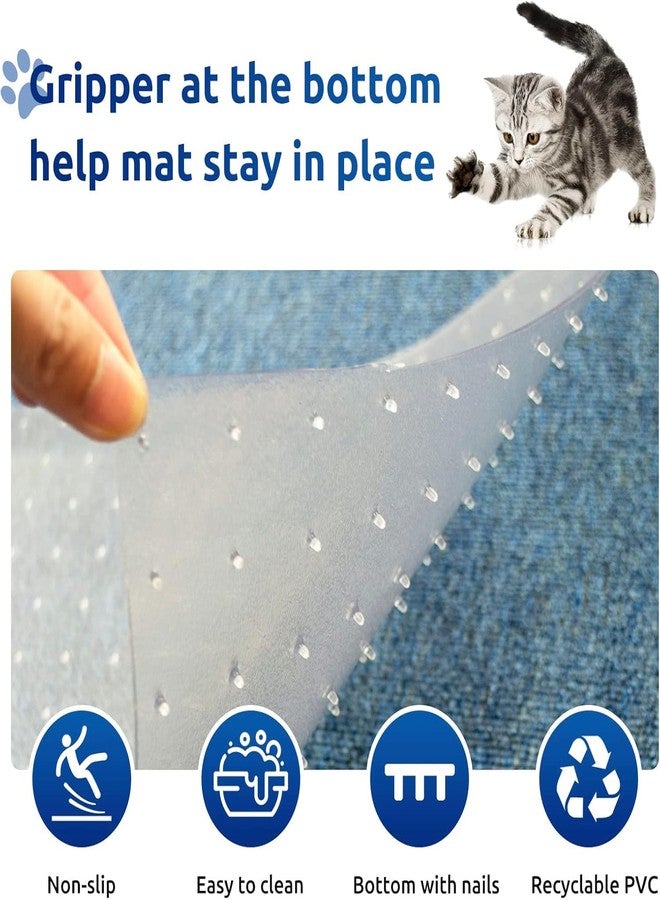 Oroonoko Cat Scratch Carpet Protector Mat - 3 Pack Clear Plastic Floor Protector for Pets - 3.6FT Universal Anti-Scratch Door Mat Under Furniture & Doorways, Non-Slip PVC Runner for Dogs/Cats - Image 4