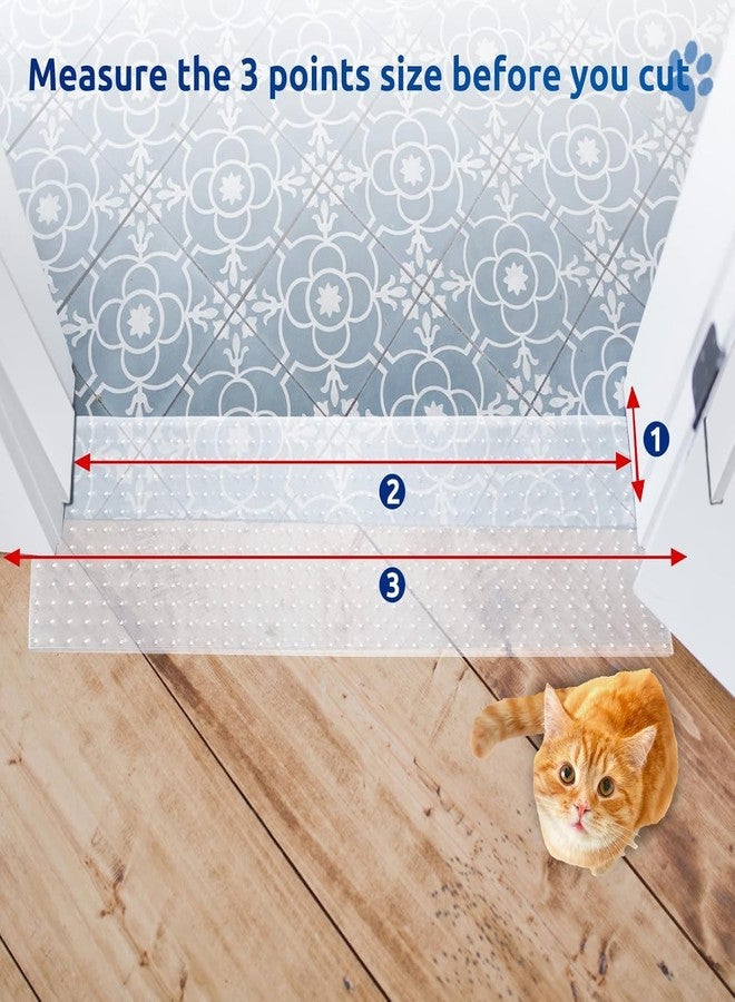 Oroonoko Cat Scratch Carpet Protector Mat - 3 Pack Clear Plastic Floor Protector for Pets - 3.6FT Universal Anti-Scratch Door Mat Under Furniture & Doorways, Non-Slip PVC Runner for Dogs/Cats - Image 3