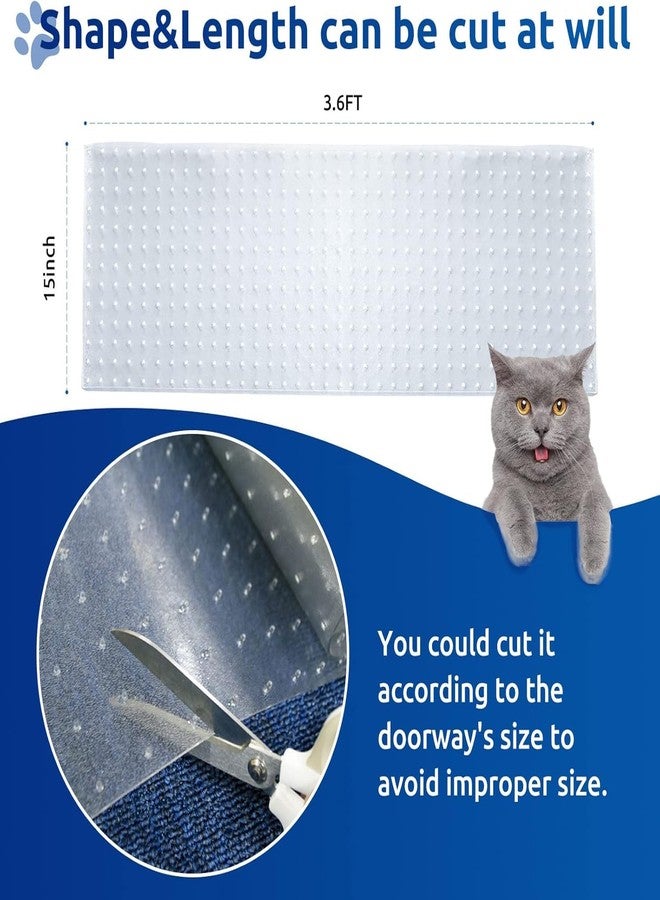 Oroonoko Cat Scratch Carpet Protector Mat - 3 Pack Clear Plastic Floor Protector for Pets - 3.6FT Universal Anti-Scratch Door Mat Under Furniture & Doorways, Non-Slip PVC Runner for Dogs/Cats - Image 2