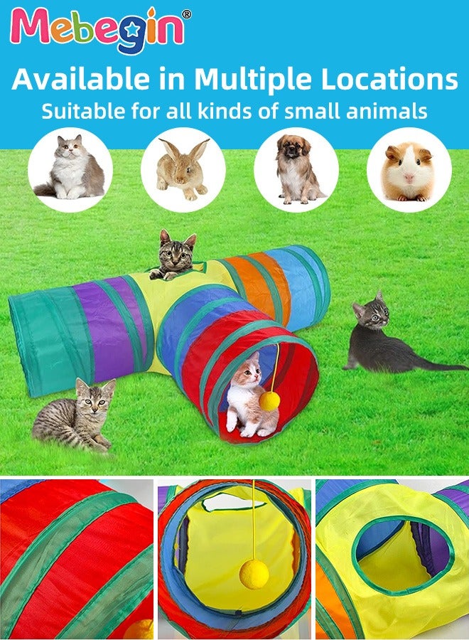 MEBEGIN 21PCS Cat Tunnel Set with Cat Teaser Stick, Cat Balls, Feather Toys and Other Cat toys, 3 Way Collapsible Cat Play Tunnel, Funny Interactive Cat Toys, Various Cat Enrichment Toys, Soft Safe Cat Toys - Image 5
