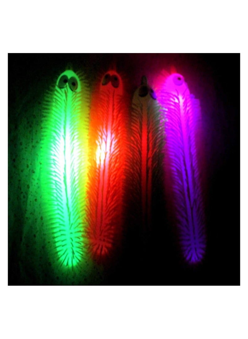 NIBEMINENT SYOSI 4pcs Flashing Light Up Stretchy Caterpillars, Squishy Stress Balls Toy, Anxiety and Relief Toys for Adults Teen Kids (Four Color)  - Image 3