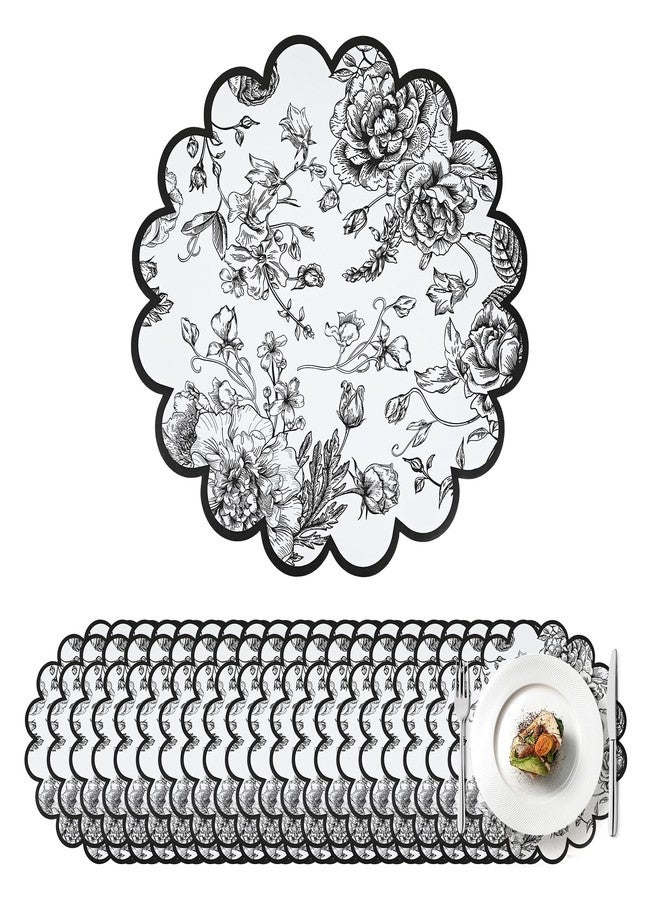 Stuffygreenus 100 Pcs Platos De Barro Mexicanos Paper Placemats 13.5 Inches Cielito Lindo Party Decoration Disposable Scalloped Cinco De Mayo Paper Placemats for Fiesta Mexican Baby Shower Decor - Image 1