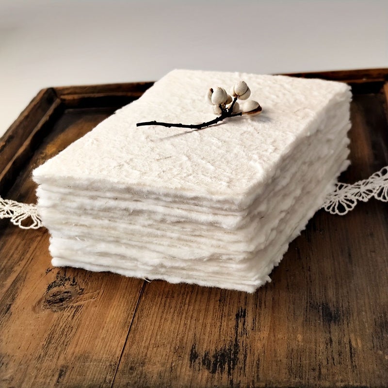 25 Sheets Of 4 X 6 Inch Blank Handmade Deckle Edge Paper Cards For Wedding Party Birthday Scrapbook Greeting Bookmark - Image 5