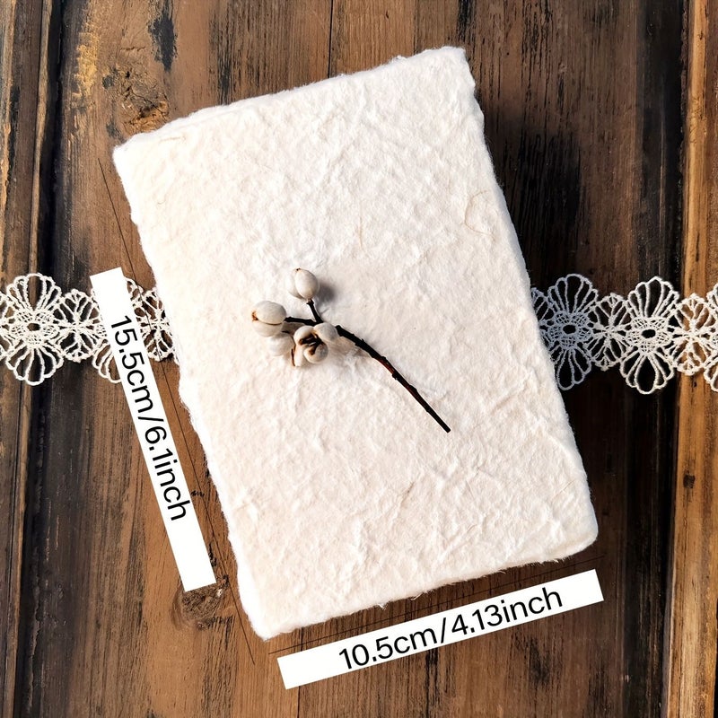 25 Sheets Of 4 X 6 Inch Blank Handmade Deckle Edge Paper Cards For Wedding Party Birthday Scrapbook Greeting Bookmark - Image 2
