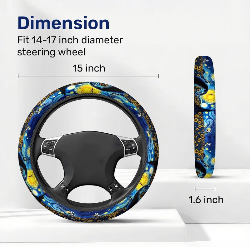 GENANY Horror Steering Wheel Cover, Non-Slip Neoprene Wheel Grip, Breathable Driver Wheel Protector, Sweat-Absorbing Car Accessories, Gifts, Decor - Image 2