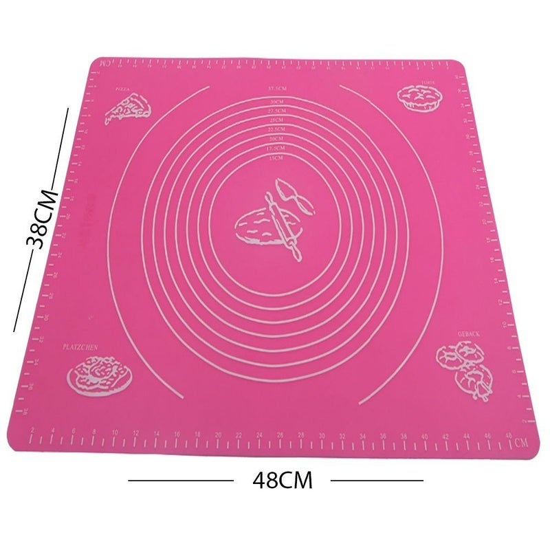 Okayji Okayji Cake Mat New Premium Large Fondant Dough Pastry Silicone Rolling Work Mat with Measuring Guide for Sugarcraft Cake Decorating - Image 2