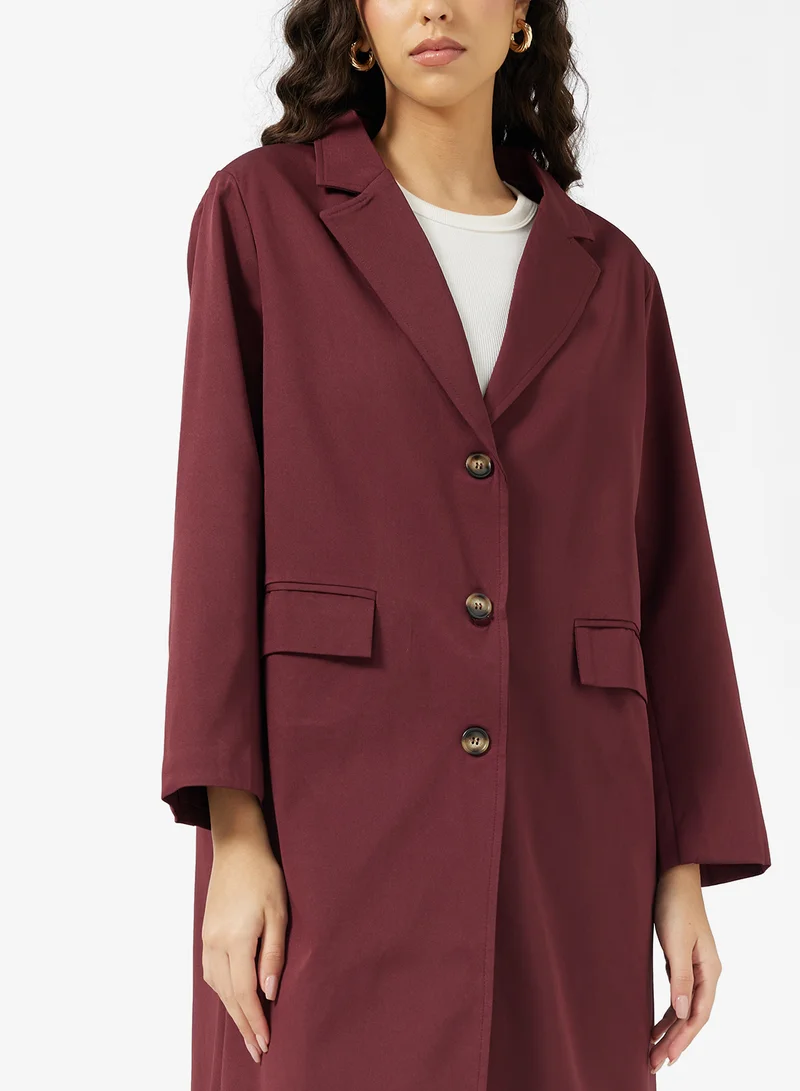 Ginger Oversize Longline Lapel Collar Jacket