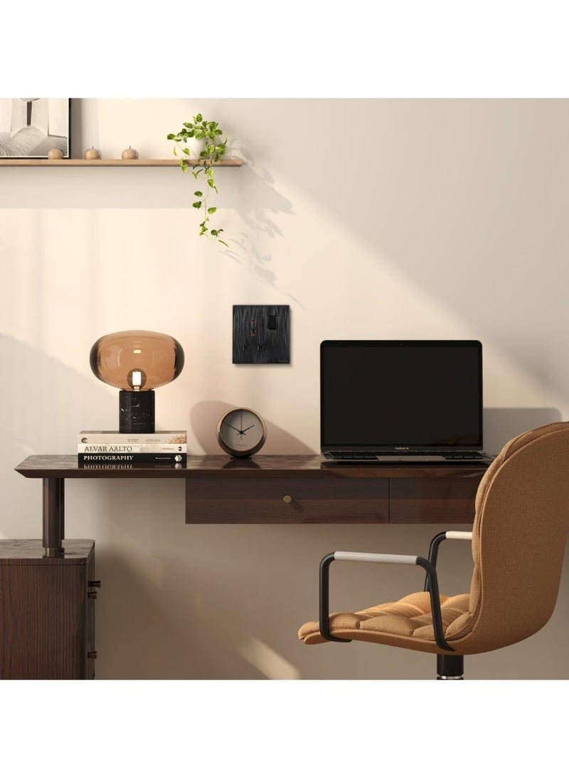 TOEFL Triple socket with 13 amp switch, piano black and platinum - Image 3