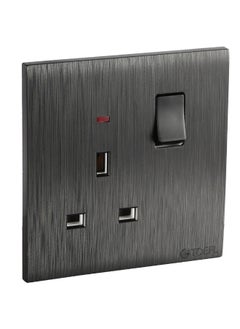 TOEFL Triple socket with 13 amp switch, piano black and platinum  - Image 1