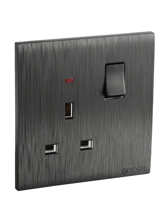 TOEFL - Triple socket with 13 amp switch, piano black and platinum - Image 1