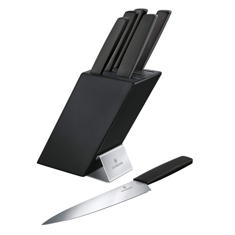 Victorinox Victorinox Swiss Modern Santoku Knife - Sharp Kitchen Knife for Dicing, Slicing & Mincing - Premium Kitchen Accessories - Black Handle, 7"  - Image 3