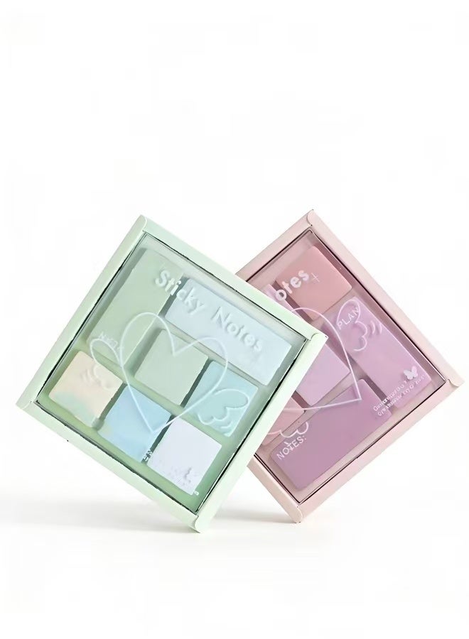 مجموعتان من الملاحظات اللاصقة المصنوعة يدويًا بألوان الباستيل أحجام لطيفة ومفكرات ملونة أوراق ملاحظات لاصقة لتنظيم المكتب والدراسة ومحبي الأدوات المكتبية - Image 5