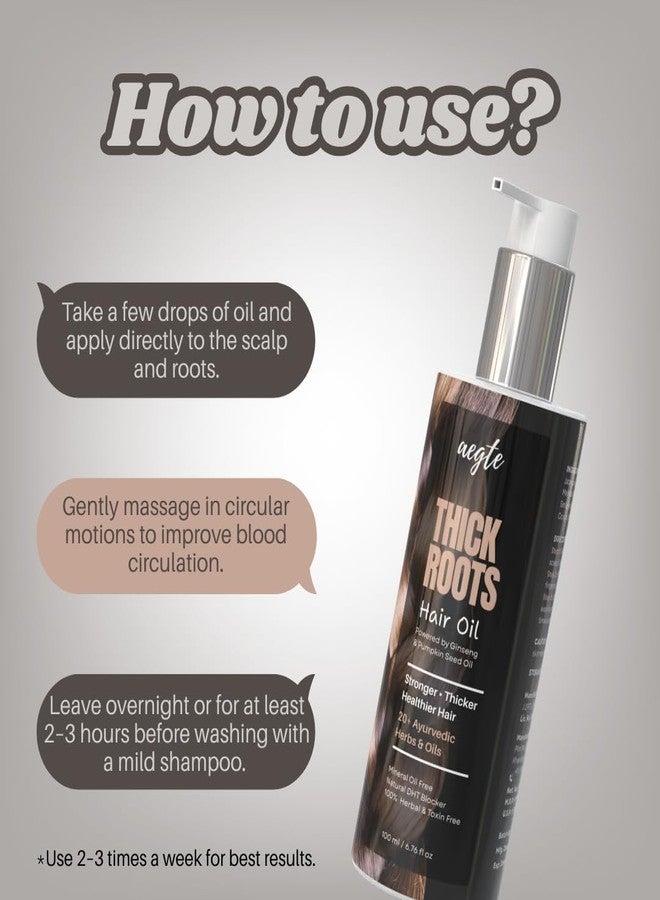 Aegte Thick Roots Hair Oil With 20+ Ayurvedic Herbs | Natural DHT Blocker 100ml - Image 5