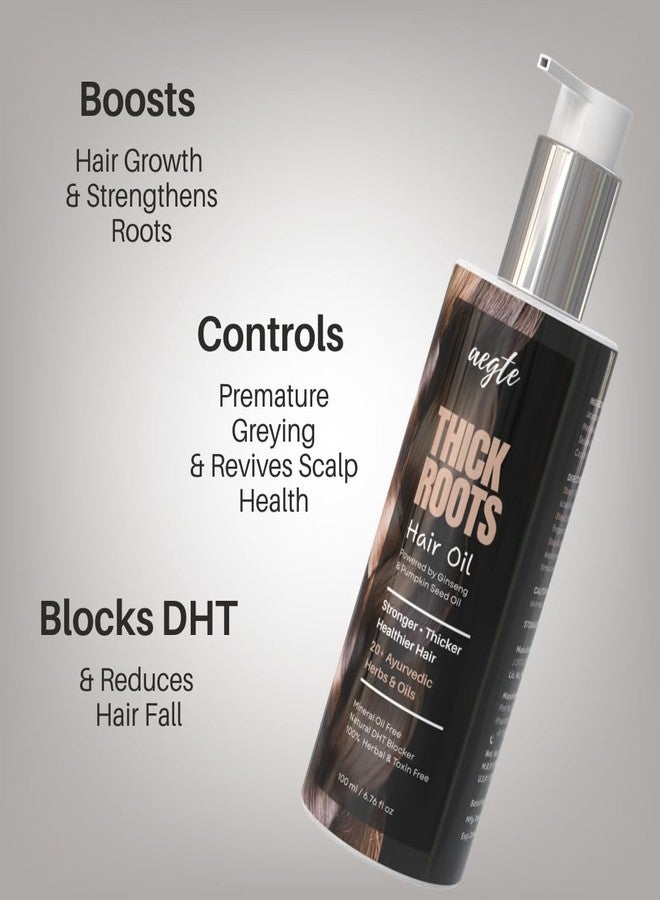 Aegte Thick Roots Hair Oil With 20+ Ayurvedic Herbs | Natural DHT Blocker 100ml - Image 3