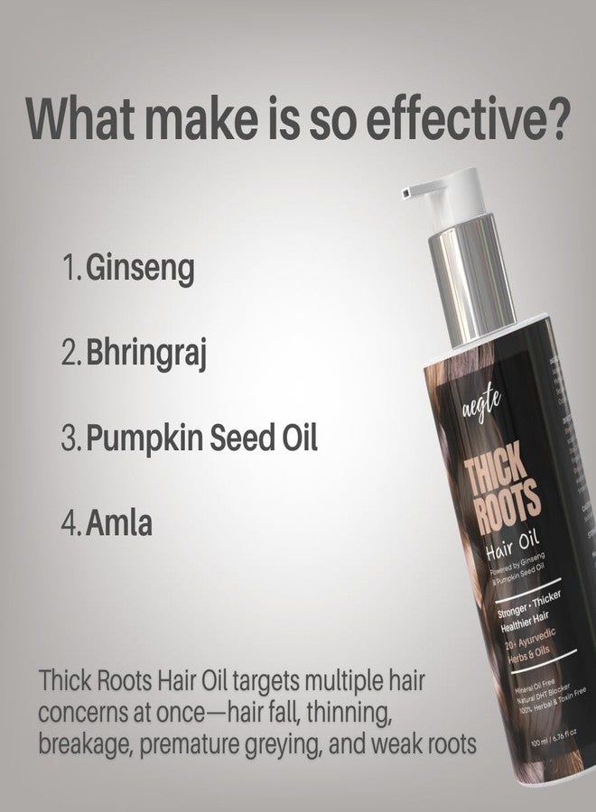 Aegte Thick Roots Hair Oil With 20+ Ayurvedic Herbs | Natural DHT Blocker 100ml - Image 4
