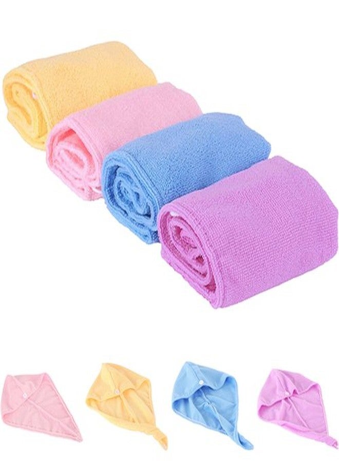Orcoa Hair Wrap Towel,Instant Dry Hair Towel,Microfiber Hair Towel with Button,Quick Dry Hair Towel for Women,Hair Turbans for Wet Hair (Mixed Colours) (Pack of 2) - Image 1