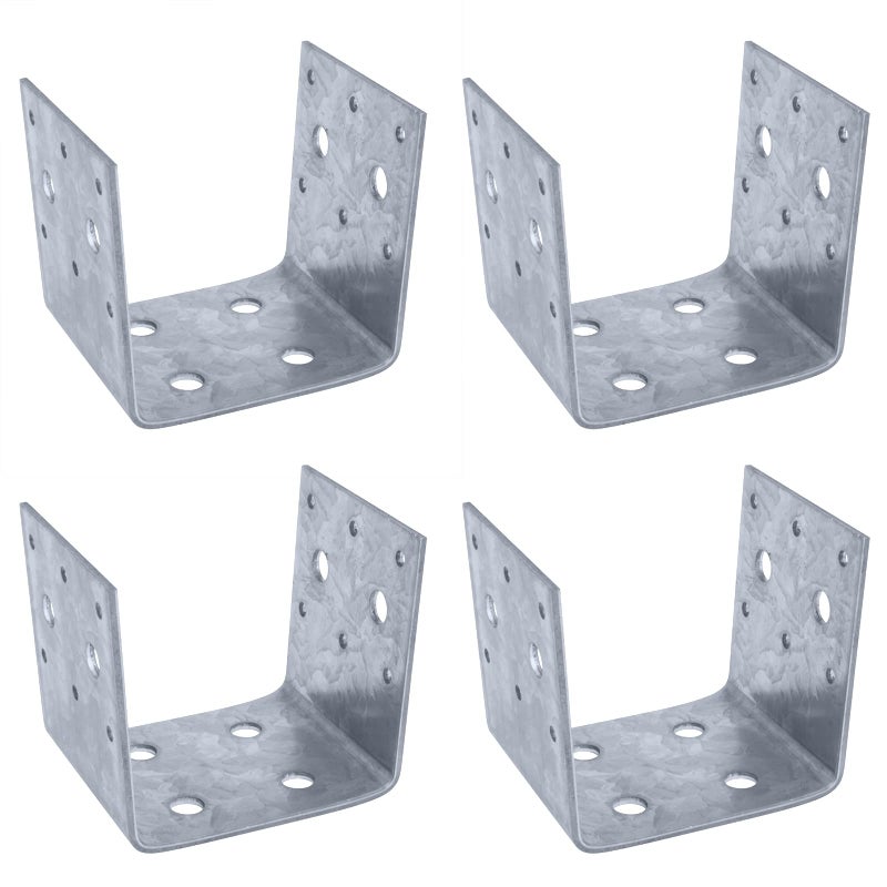 eoere 4 PCS Half Post Base, Fit 4 x 4 Post Anchor Connector, Deck Framing Brackets Support, Inner Size 3-1/2", 11 Gauge(1/8" ) Thick - Image 5