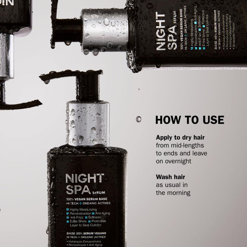 TRUSS Night Spa Serum - Anti Aging Damaged Hair Treatment with 100% Vegan Wax Base - Anti Frizz Hair Serum for Extra Shine, Moisture and Elasticity - (250 ml) - Image 4