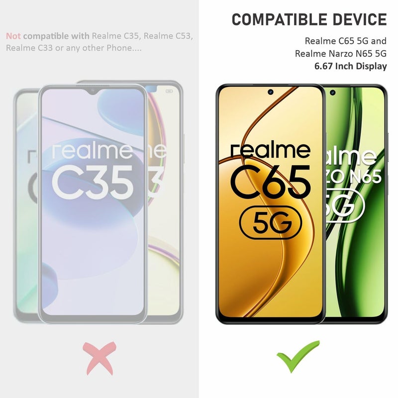 OpenTech ® Military-Grade Tempered Glass Screen Protector Compatible For Realme Narzo N65 5G / Realme C65 5G (6.67 Inch) with Edge To Edge Coverage And Easy Installation Kit - Image 2