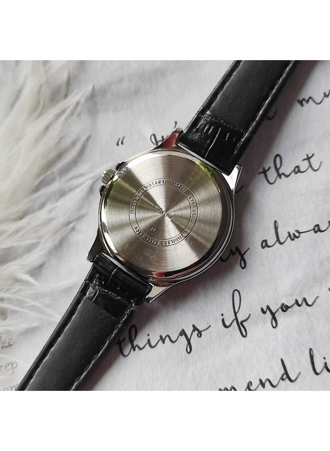 Casio LTP-V300L-1AUDF Women’s Leather Strap Multi-Function Analog Watch – Black Dial - Image 3